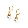 Gempires Clear Quartz 14k Gold Electroplated Dew Drop/Teardrop Leverback Dangling