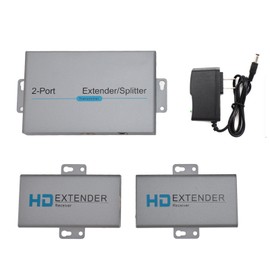 HD Multimedia Interface Extender Splitter 1x2 1080P 60Hz Extending 164ft Length Transmission Over CAT5e CAT6 Cable 2 Channel Transmission 100‑240V US Plug