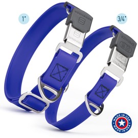 Randstark Biothane Waterproof Durable Dog Collar with Herm Sprenger - Quick Release ClicLock Buckle - Fits Medium and Large Dogs - Made in USA (Blueberry Royal, W 3/4" x L 12"-19")