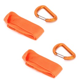 Ruimou 2pcs Orange Soft Loop Tie Down Straps with 2Pcs Spring Snap Hook, for Towing, Bikes, Motorcycle, Backpack, Outdoor Sports