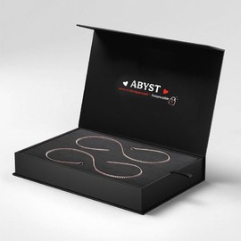 ABYST-Man and Woman Unisex Permanent Couples Bracelets with Special Clasp - 9 Inches Long, Ideal for Anniversaries, Birthdays, and Romantic Dates - Color: rose gold