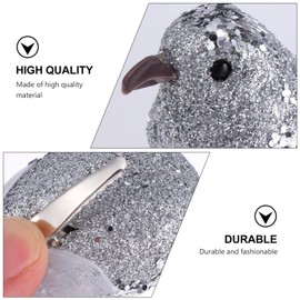TOYANDONA Artificial Birds with Feathers and Clip 14 cm Glitter Christmas Tree Decoration Garden Decoration Christmas Tree Figures Decoration Christmas Decoration Ornaments Pack of 4