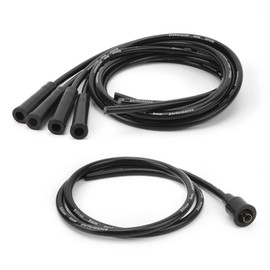 Ignition Cable, 8 mm Spark Plug Cable, 1 m Length, High Efficiency, Stable Ignition, Spark Plug Cable Set for 4 Cylinder Classic Cars (Black)