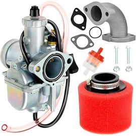 VM22 26mm Carburetor for 125cc 110cc Lifan YX Apollo RFZ Pit Dirt Bike XR50 CRF70 Zongshen Boom Vader KLX SSR BBR Thumpstar Braaap Atomic DHZ 4 Stroke 140cc Carb with Air Filter Intake Manifold Pipe