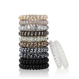 Emrlyr Emrlyr Spiral Hair Ties No Damage,large elastic hair ties ponytail holders Elastic Leopard Phone Cord Waterproof for Women Girls-12PCS