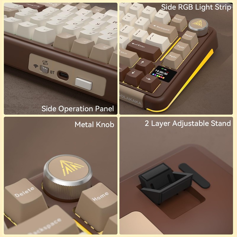 SOLAKAKA A75 PRO 75% Wireless Mechanical Keyboard with Screen and