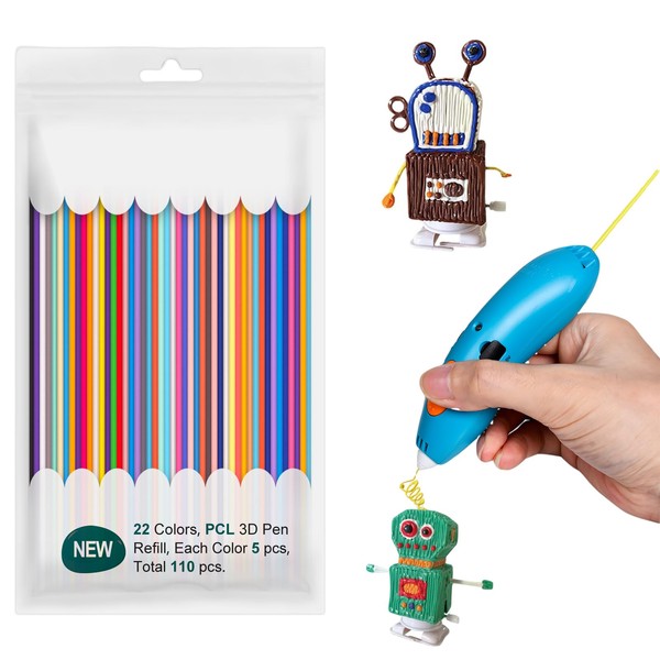 32 Colors 3D Pen Filament Refills,160PCS 3D Pen Refills Compatible