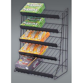 5-Tier Candy Rack Waterfall Merchandiser in Black - 21 H x 15 W x 9 D Inches
