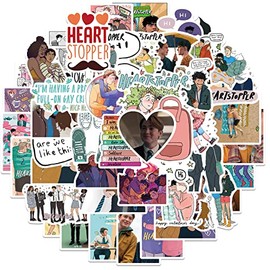 Heartstopper Sticker Pack 50 Pcs US Funny Movie Creative DIY Stickers Decorative for Laptop Luggage Computer Notebook Phone Home Wall Garden Window Snowboard (Heartstopper)