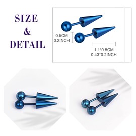 feilok Stainless Steel Stud Earrings Cartilage Piercing for Men Women Hoop Earrings Small Drop Earrings for Boys Women, Stainless Steel