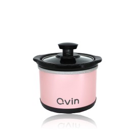 Mini Slow Cooker 0.65qt(20oz) warmer, fondue pot set,chocolate melting pot (stainless steel)… (pink)