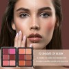 LSxia 12 Colors Cream [Blush] Makeup Palette for Cheeks -