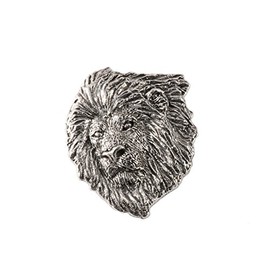 Lion Head Premium Mammal Pewter Lapel Pin, Brooch, Jewelry, M102PR