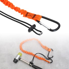 OTOTEC 3pcs Tool Safety Rope Work-at-Height Hardware Tool Spanner Rope Retractable Elastic Rope With Carabiner and Adjustable Loop End Tool Fall Arrest Safety Rope