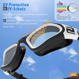 ZABERT Swimming goggles for women, adults, men, W1 professional diving goggles, swimming goggles, anti-fog UV400 protection, competition triathlon swimming pool, transparent clear lenses