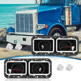 TTUN AUTO Headlight Housing Base With Wire Harnesses Replacement for Kenworth T600 T400 W900 K100 C500/Peterbilt 378/Western Star 4900/Freightliner FLD 120,2 PCS(Without chrome covers)