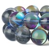 RUBYCA Round Moonstone Crystal Glass Beads Aura Iridescent for Jewelry
