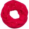 styleBREAKER 01016168 Women's Loop Scarf with Pearl Appliqué, Plain Colours,