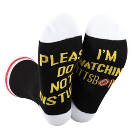 WCGXKO PITTS Football Socks American Football Fans Gift Game Day Gift Funny Birthday Gift For Sport Lovers (CA/US, Alpha, One Size, Regular, Regular, Watching PittsFoot Sock CA)