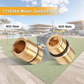 SDRZJX 2PCS Brass Pressure Washer Pump Outlet Fittings M20 to M22 Connector Compatible with Axial Cam Pressure Washer Pumps Replace#: 7110264
