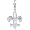 Sterling Silver Fleur De Lis Charm with Lobster Claw Clasp,