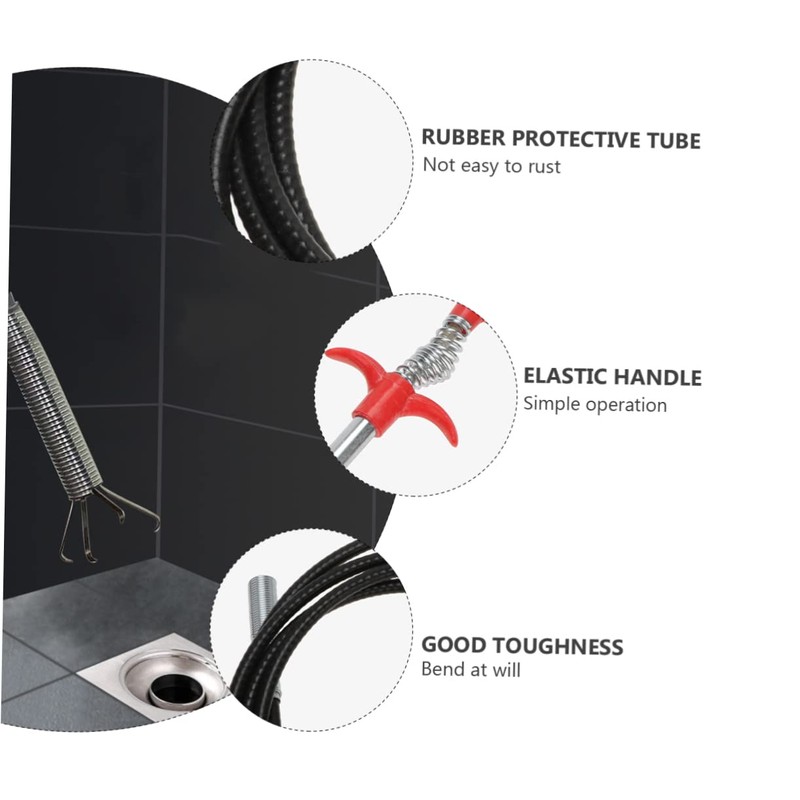 DOITOOL Unclog Sink Drain Flexible Grabber Tool Drain Removal Tool