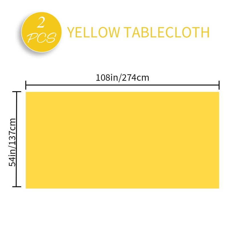 Table Cloth Rectangle Table 2 Pack Yellow Table Cloth Plastic