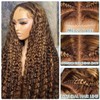 Highlight Ombre Curly Lace Front Wig Human Hair 200% Density