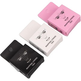 Cadena de Mapeo de Cejas 3 Piezas 10m Cadena de Microblading Preentintada Negro Rosa Colores de Tinta Cadena de Mapeo de Cejas