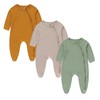 Ecojoy Baby Bamboo Rayon Romper Double Zipper Bodysuit Newborn Infant