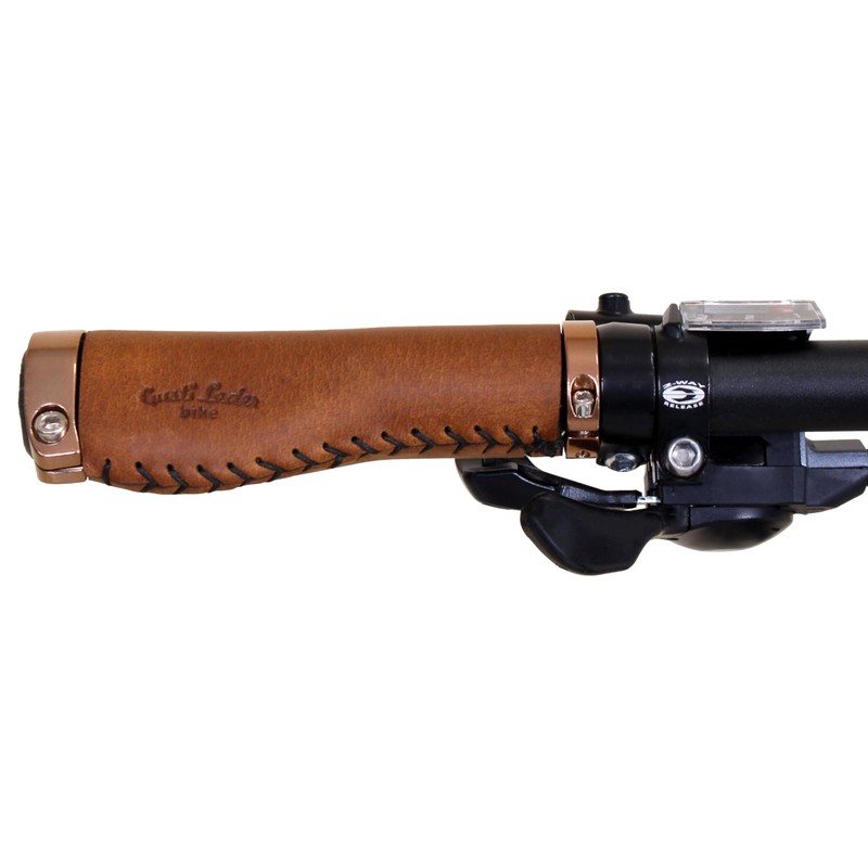 Gusti Phil A. Genuine Leather Handlebar Grip Bicycle Handle Brown