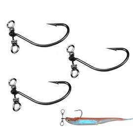 30pcs/Box Drop Shot Fishing Hooks with Drop Shot Rig and Swivel in-line Drop Shot Rig Fishing Hooks for Bass,Perch