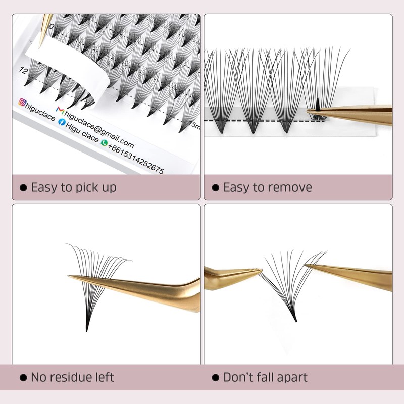 Higu clace Eyelash Extensions 10D 0.07 C Curl Mix 10-15mm