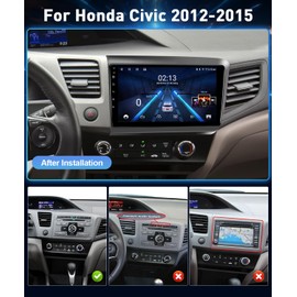 Leadfan Car Stereo Radio for Honda Civic 2012 with Carplay Android Auto, 9Inch Screen for Civic Car Play with GPS Navigation SWC FM Bluetooth Backup Camera (2G+32G for Honda Civic 2012)