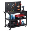 ENJOYWOOD Workbench with Dual Pegboards 3-Tier Adjustable Rolling Work Table