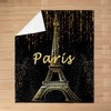 jejeloiu Paris Tower Flannel Fleece Blanket Golden Eiffel Tower Winter
