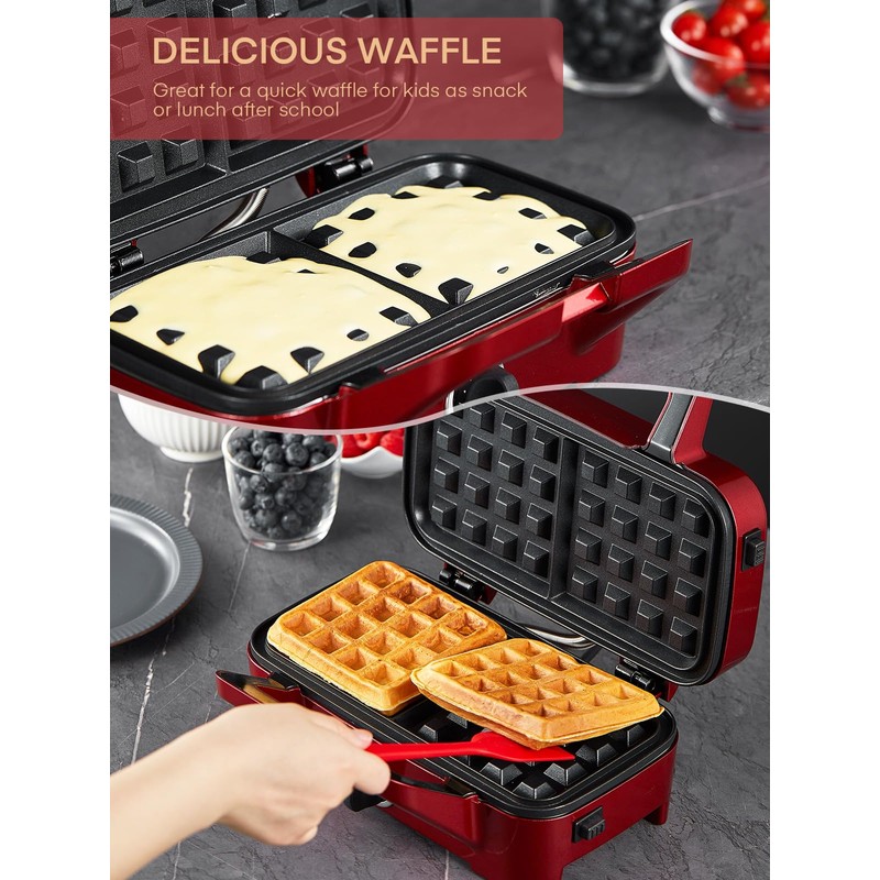 FOHERE Waffle Maker 3 in 1 Sandwich Maker 1200W Panini