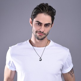 Prosteel Yin Yang Necklace Cat Matching Pendant Necklaces 2 Piece Puzzle Jewellery for Women Men