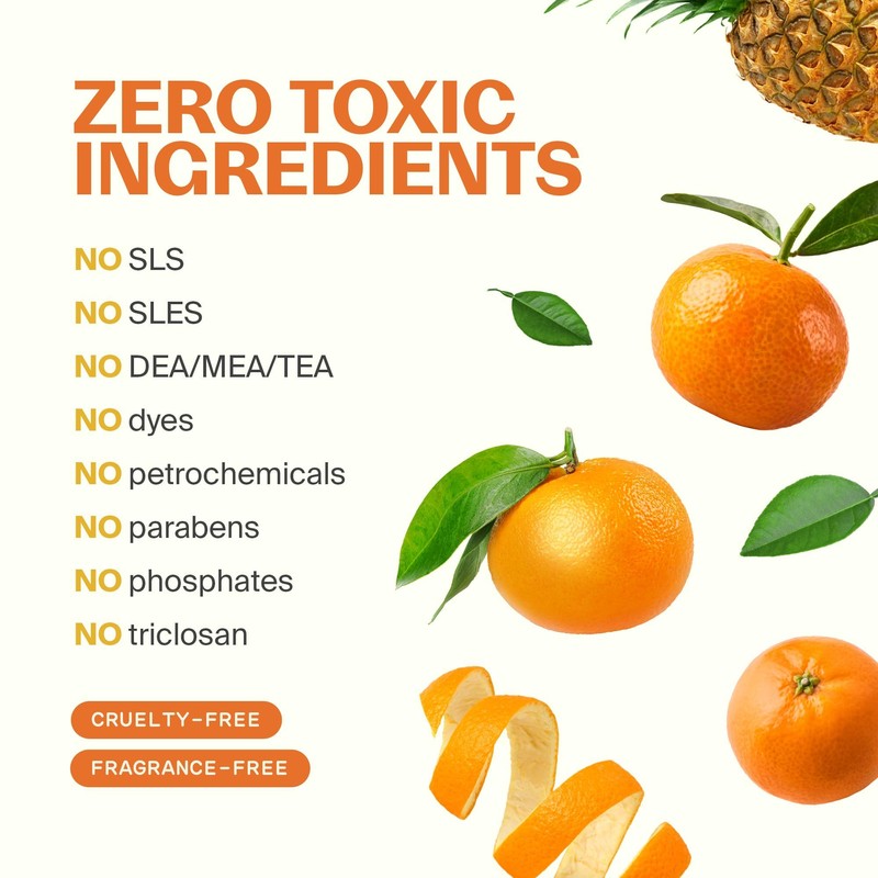 Fuwa3e Pineapple Enzyme Natural Foam Hand Wash Tangerine - 10.1oz