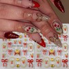 POWPOP Christmas Nail Art Stickers Decals 5D Embossed Bow Nail