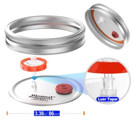 6Pcs Wide Mouth Liquid Culture Lid,Split-type Grain Spawn Cultivation Mason Jar Lid with 0.22um PTFE Syringe Filter & 20mm Self Healing Injection Ports For Mushroom Growing Mycology(Silver)…