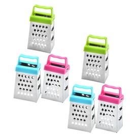 Ciieeo 6pcs Mini Cheese Grater, Stainless Steel Small Box Graters Vegetable Grater Food Shredder Lemon Zester
