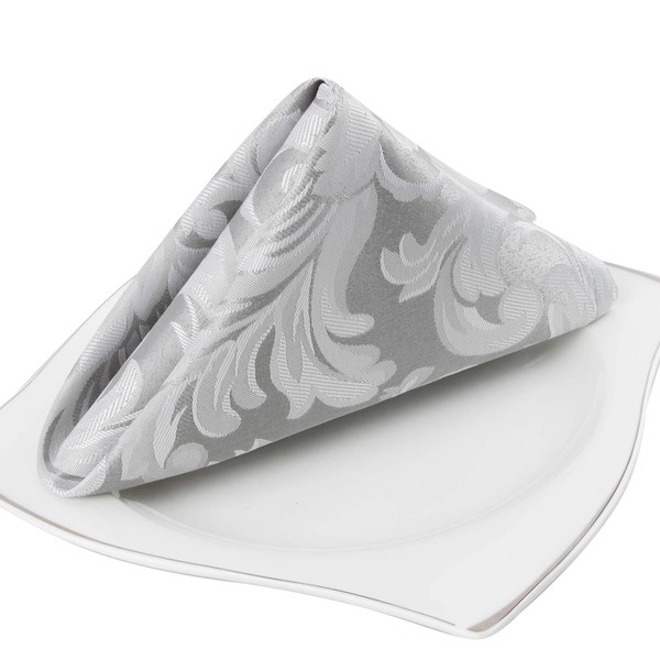 EHouseHome Damask Jacquard Cloth Napkins Waterproof Spillproof Polyester Fabric Napkins