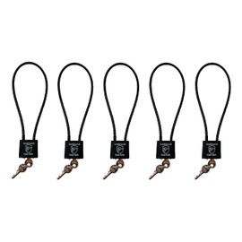Lockforall Cable Gun Locks with Keys - Keyed Alike 15" Cable for Pistols, Handguns, Rifles, and Shotguns, Home and Storage for Firearm Locking and Safety, DOJ Approved (15"5pack) Black