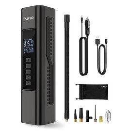 Tire Inflator Portable Air Compressor, Air Pump for Car Tires with 150PSI Tire Pressure Gauge and Emergency Light, 12V Tire Inflator for Car, Bike, Motorcycle, Ball, and More