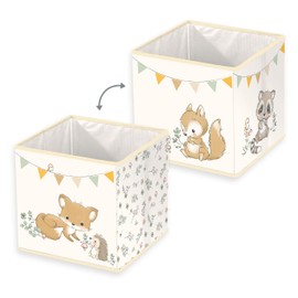 Herding Babybest Forest Friends Storage Box, Approx. 30 x 30 x 30 cm, Storage on Shelf or Freestanding, 100% Polypropylene, Inner 100% Paper