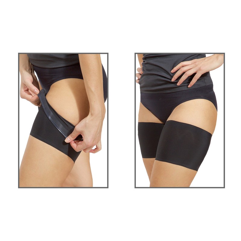 Bandelettes Sexy Anti-Chafing, Elastic Thigh Bands, Prevent Friction - Black