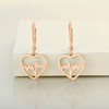 YL Heart Earrings Sterling Silver Polished Heartbeat Dangle Earrings All