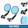 X AUTOHAUX Motorcycle Handlebar End Round Rear View Mirrors Silver