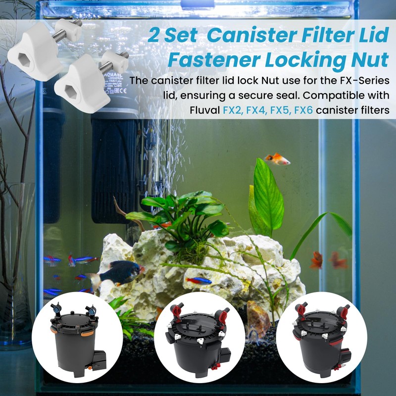 2Kit Canister Filter Lid Fastener Compatible With Fluval FX4/FX5/FX6 Filter